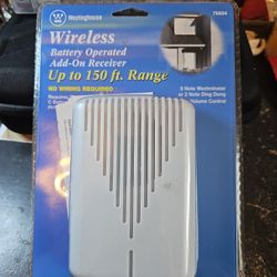 WIRELESS BATTERY OPERATED ADD-ON RECEIVER UP TO 150 FT. RANGE.