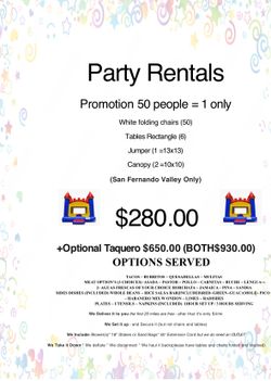 Party Tacos Jumper Tables Chairs