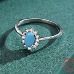 Turquoise Ring S925 Sz 7