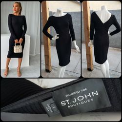 ST. JOHN BOUTIQUE BLACK SEXY DRESS 