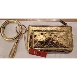 [ New ] Gold Wristlet Wallet, nanette lepore, Year Of The Dragon, NEW!