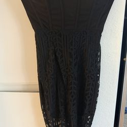 Black Strapless Cocktail Dress-M