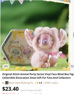 5 sealed boxes for $60 Original Stitch Animal Party Series Vinyl Face Blind Box Figure