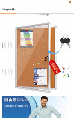 36x24 Inch Enclosed Cork Bulletin Board Lockable Shatter Resistant Display Case Aluminium Frame for Office School