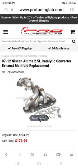 7-12 nissan altima 2.5L cc exhaust manifold replacement