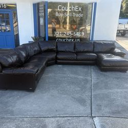 Leather Cindy Crawford Sectional Couch - FREE DELIVERY