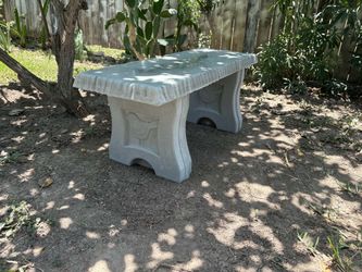 Concrete Garden Bench with Bird Detail