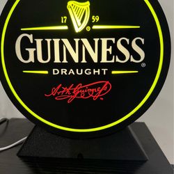 Letrero Luminoso de Guinness Draught - Lámpara de Pub Irlandés Retro - Decoración para Bar en Casa,