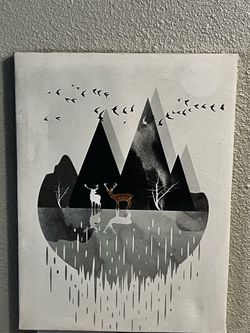 Deer in Woods on Canvas