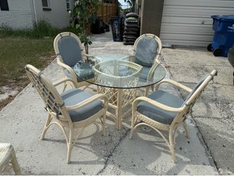 Vintage Florentine Rattan 5-Piece Dining Set Only