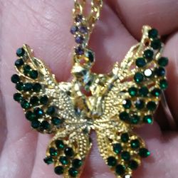 Kissing Couple Butterfly Pendant