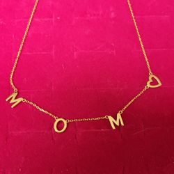 MOM NECKLACE 18K GOLD OVER SILVER