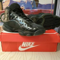 Nike Men's Size 12 Jordan 13 Retro Cap And Gpwm Black Leather 414571-012
