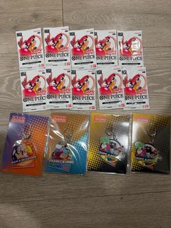 One Piece x Round 1 Promotional Pack 10x Lot with keychains