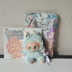 Labubu Big into Energy Vinyl Face toy plush doll keychain Green Senerity gift