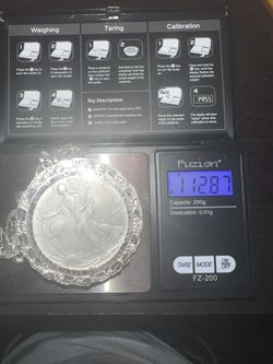 Silver Eagle Pendant With Chain (112.87g)