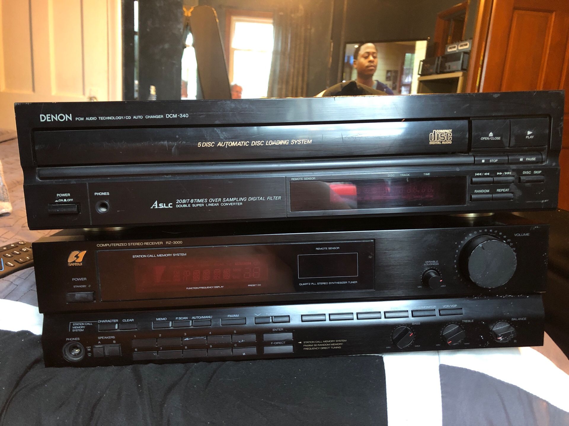 Stereo receiver and denim 5 disc CD player