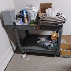 Electrical Supplies For Commercial Wall Rough In And Large Like New Material Cart