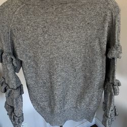 J Crew Light Gray Sweater 50% Wool Sz S