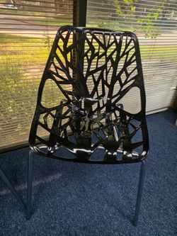 Beautiful Black Plastic Chairs – Modern Design (Perfect for Waiting Area, Office, or Bedroom) SET of TWO