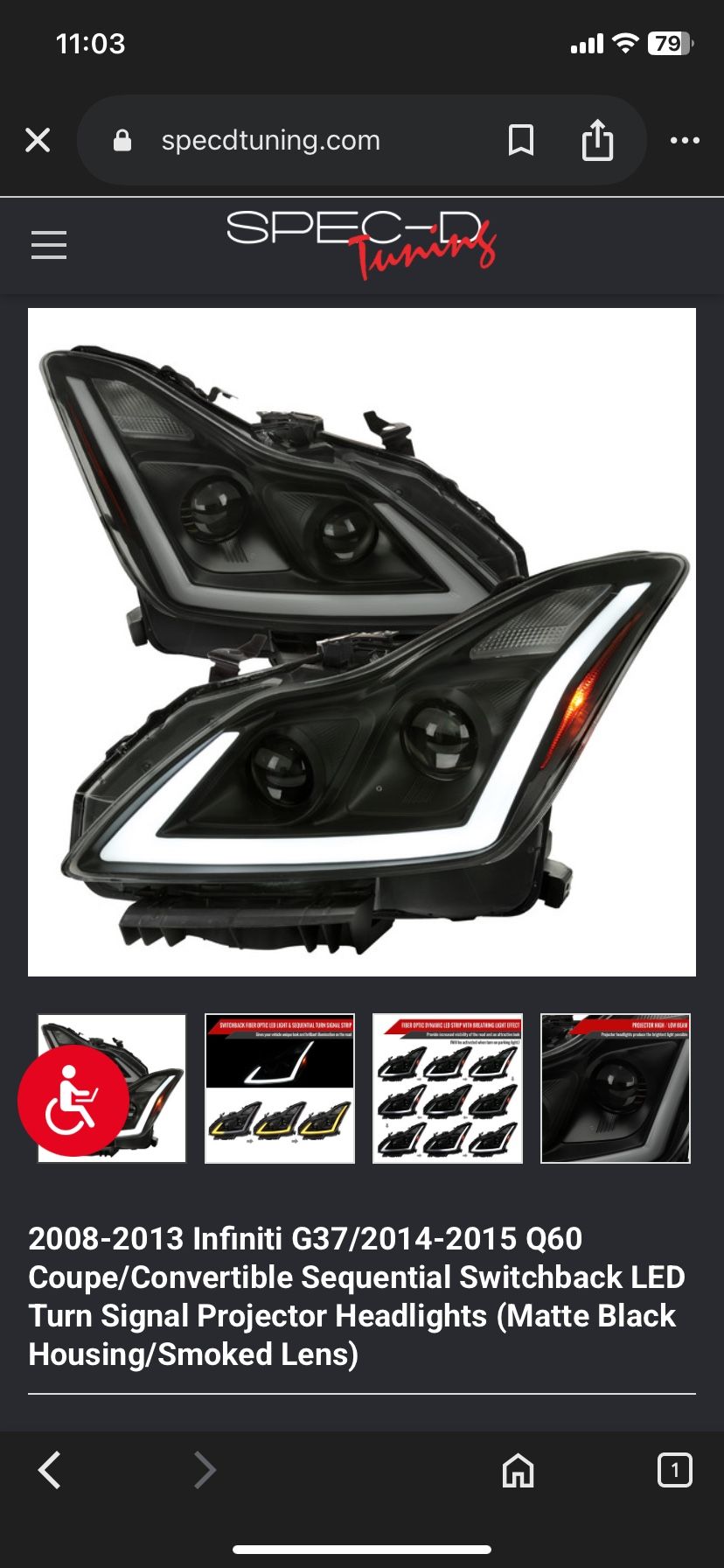 Infiniti G37 Headlights