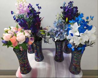 BOHO Mosaic Vases with Faux Floral Bouquets ($25 EACH) @ Lasting Creations