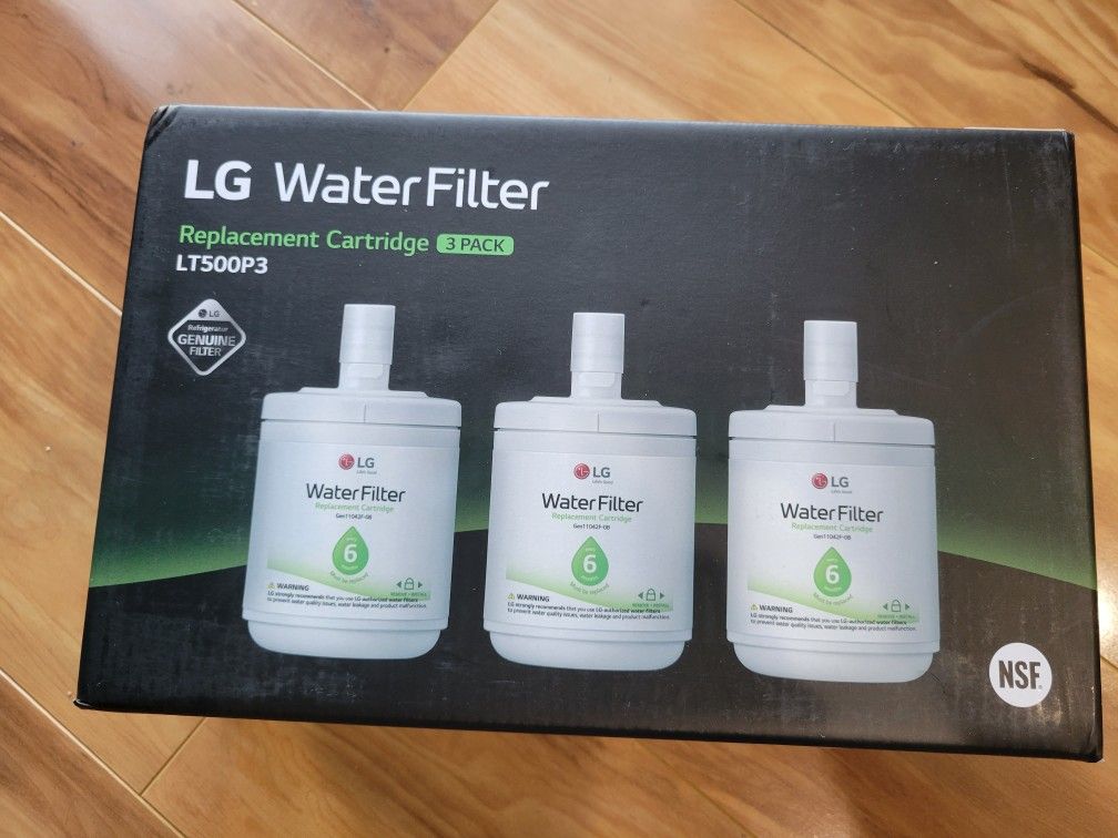 LG LT500P LT500P3 Refrigerator Water Filter, 3 Count (Pack of 1), White

