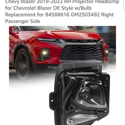 Huray HID/Xenon Headlight Assembly Fit for Chevy Blazer 2019-2022 RH Projector Headlamp for Chevrolet Blazer OE Style w/Bulb Replacement for 6 
