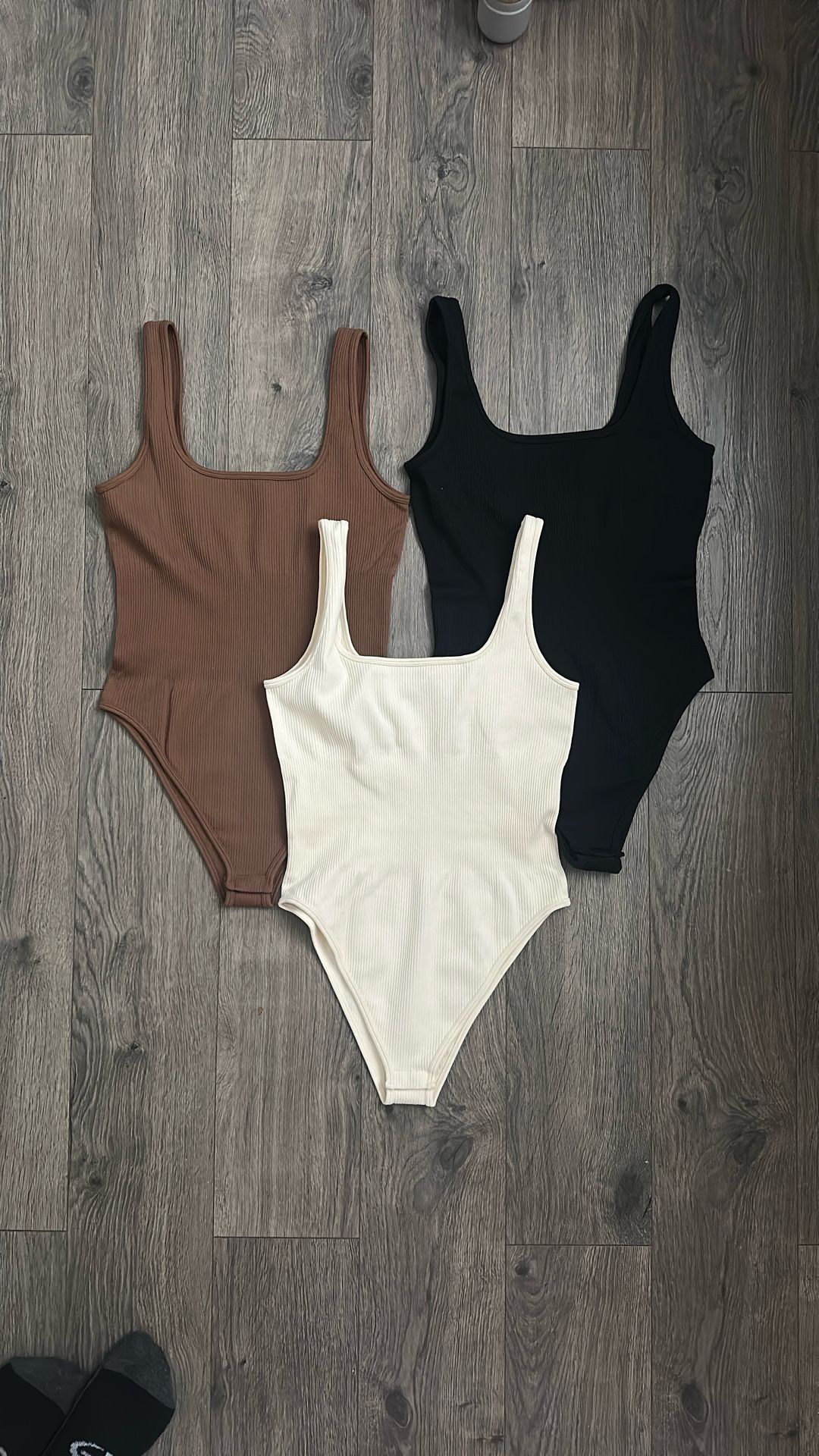 Women's 3 Piece Bodysuits Ribbed Sleeveless Square Neck Tank Tops