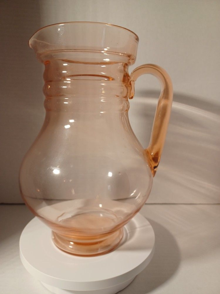 Vintage Pink Depression Glass Pitcher