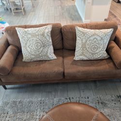 Modern Contemporary Telora Caramel Colored Sofa Set
