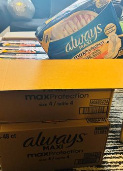 (6 pack) Always Maxi Overnight Pads with Wings, Size 4, 48 Count