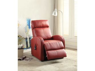 Ricardo Red PU Recliner w/Power Lift