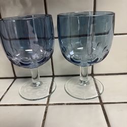 Two blue vintage goblets