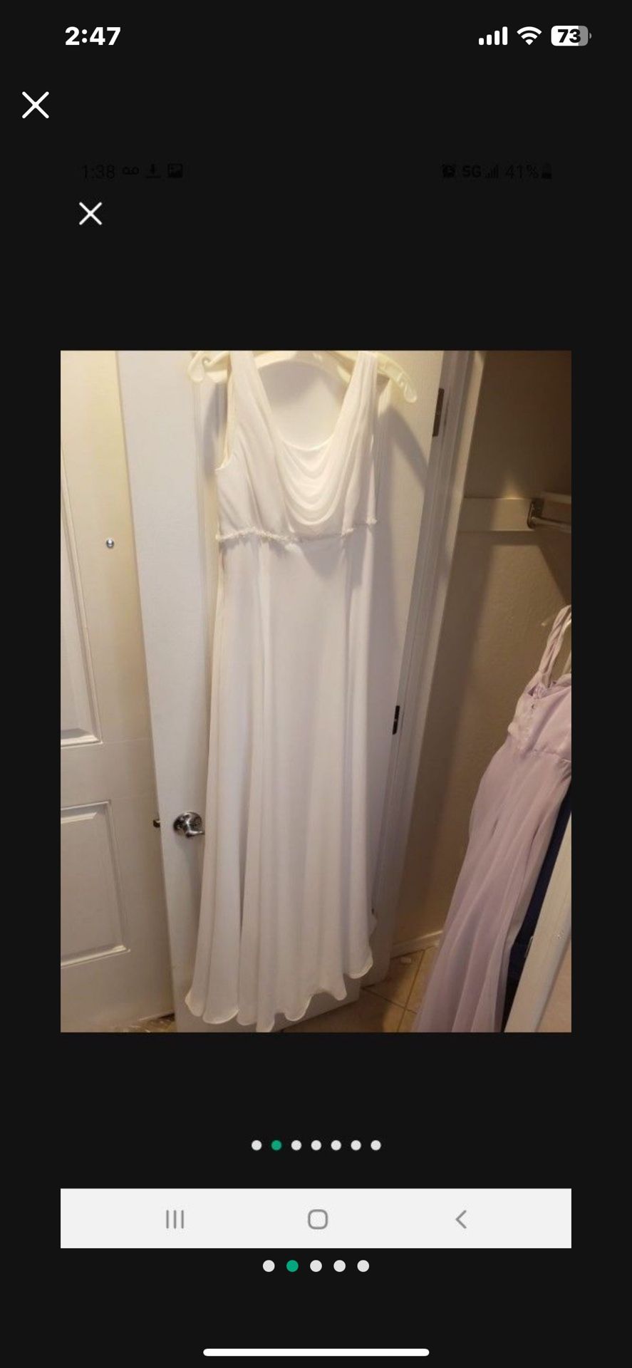 Wedding Dress And Vail - Size 16
