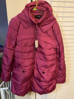 Beinia Valuker Women's Down Coat 90D Parka Puffer Jacket 57-Rose-Pink-L. Fur hood attachment not included