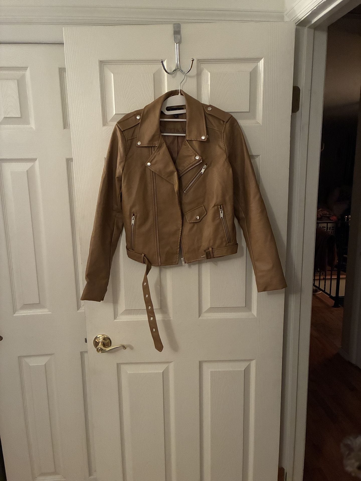 Love Tree- Tan Faux Leather Women’s Jacket