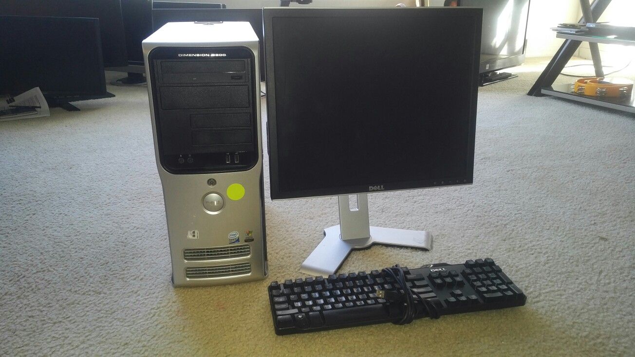 A set of Dell Dimension 9200 CPU + 19" Monitor
