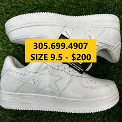 A BATHING APE BAPES STA LOW WHITE NEW SNEAKERS SHOES MEN SIZE 9.5 43 A5