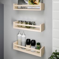 (1) IKEA Wood Spice Rack Shelf