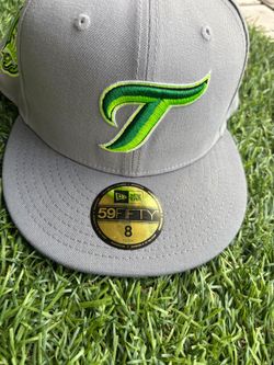 New Era 59FIFTY Toronto Blue Jays Fitted Hat – Grey / Green & Yellow – Size 8