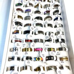 50 Rings Lot With Many Sizes - Jewelry 