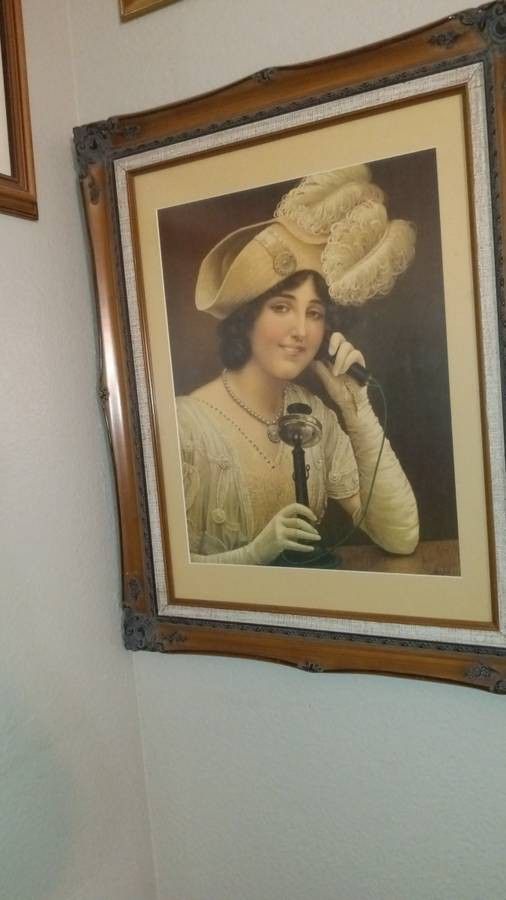 Framed Victorian Lady On The Phone