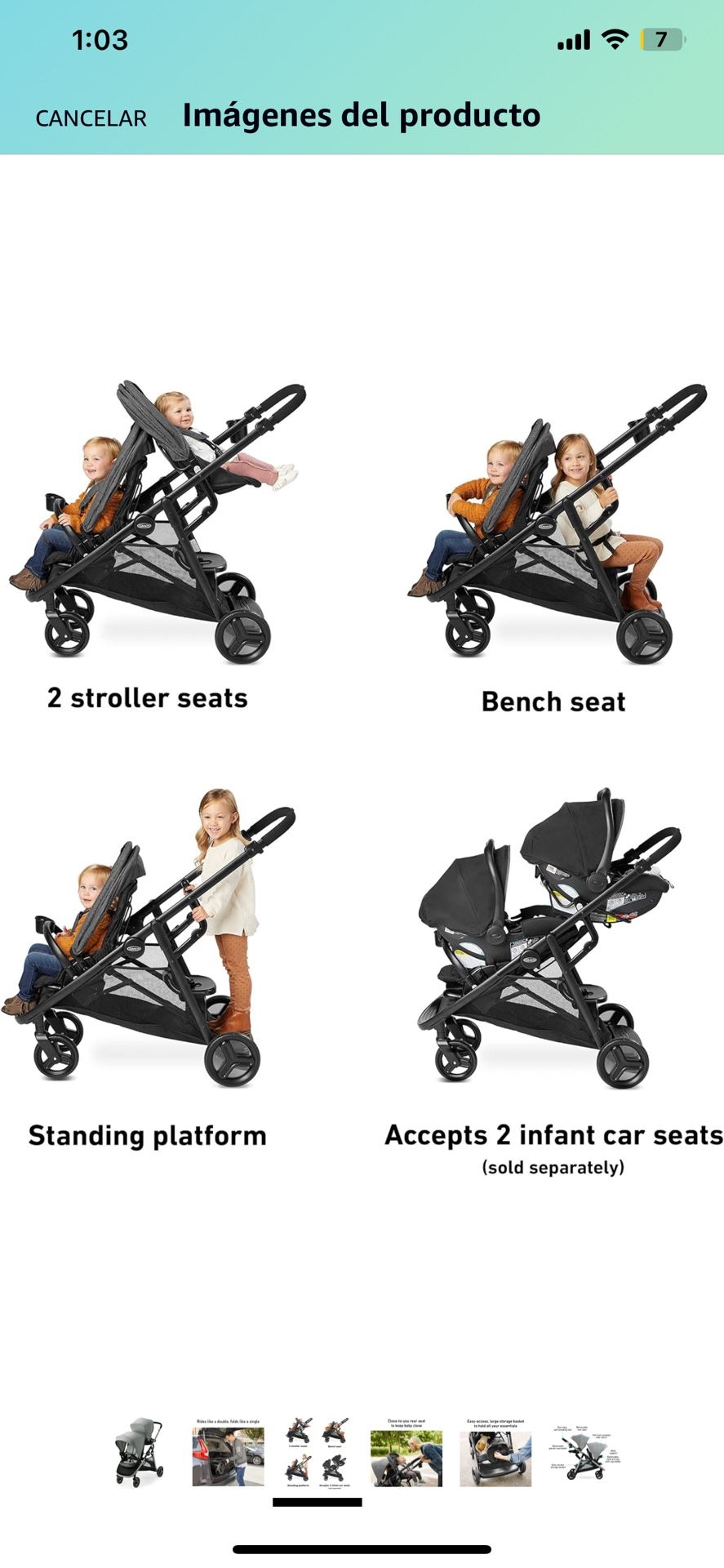 Stroller Doble Ready 2 Grow