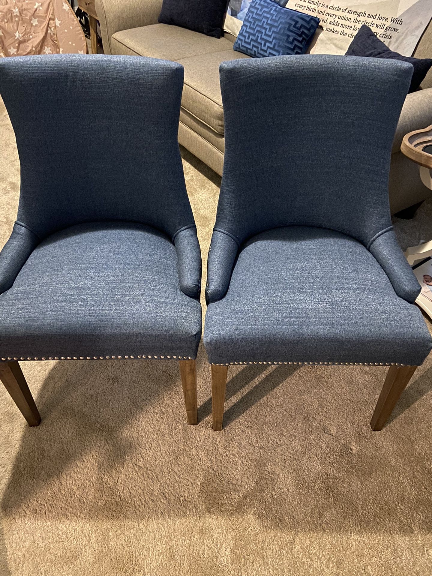 2  Blue Chairs