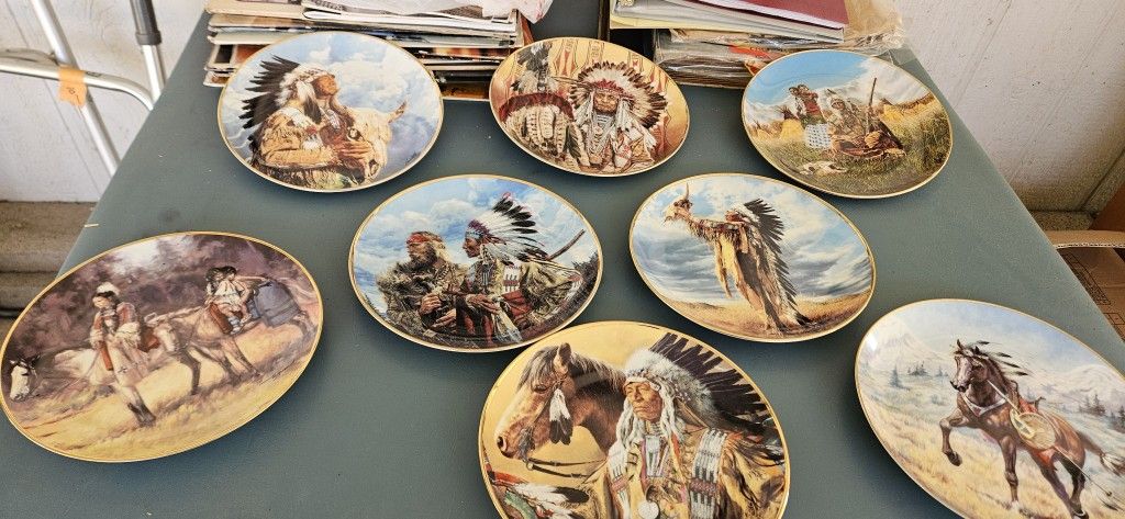 Memorial Indian Plates From The Franklin Mint Okay