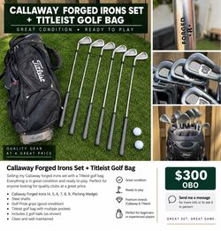 Callaway Forged Irons Set + Titleist Golf Bag