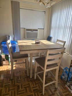 3' high Square Kitchen Table with chairs