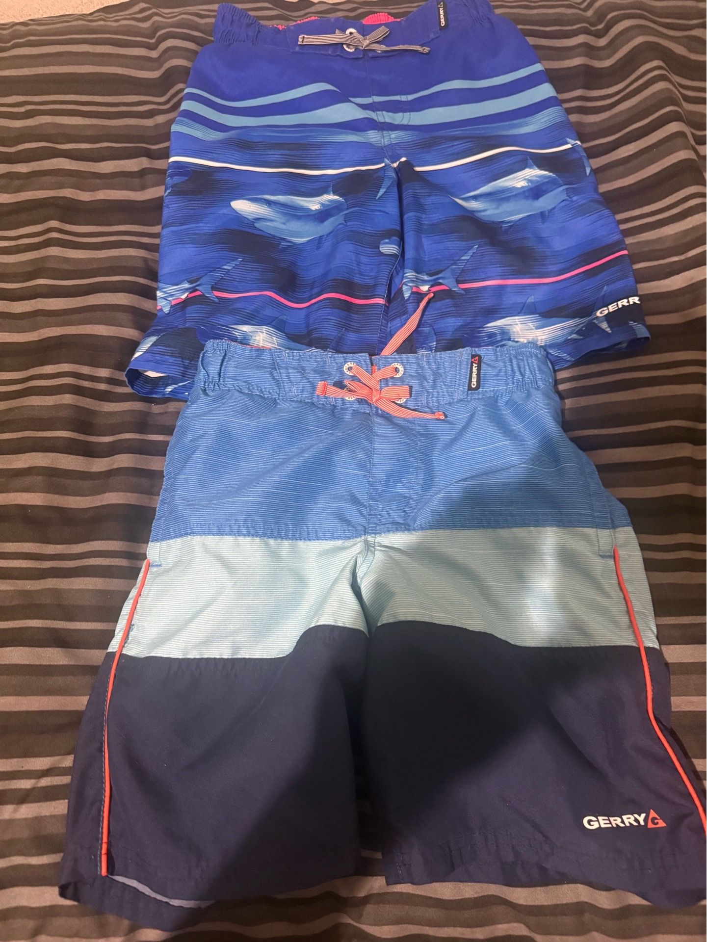 Youth 2-Pack Sz S 7/8 Gerry Swim Shorts Trunks, Blue Preowned