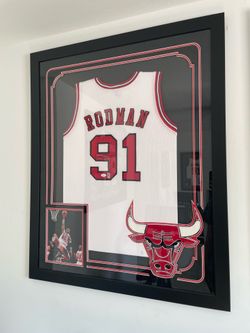 Framed Rodman jersey JSA, Fetterman COAs